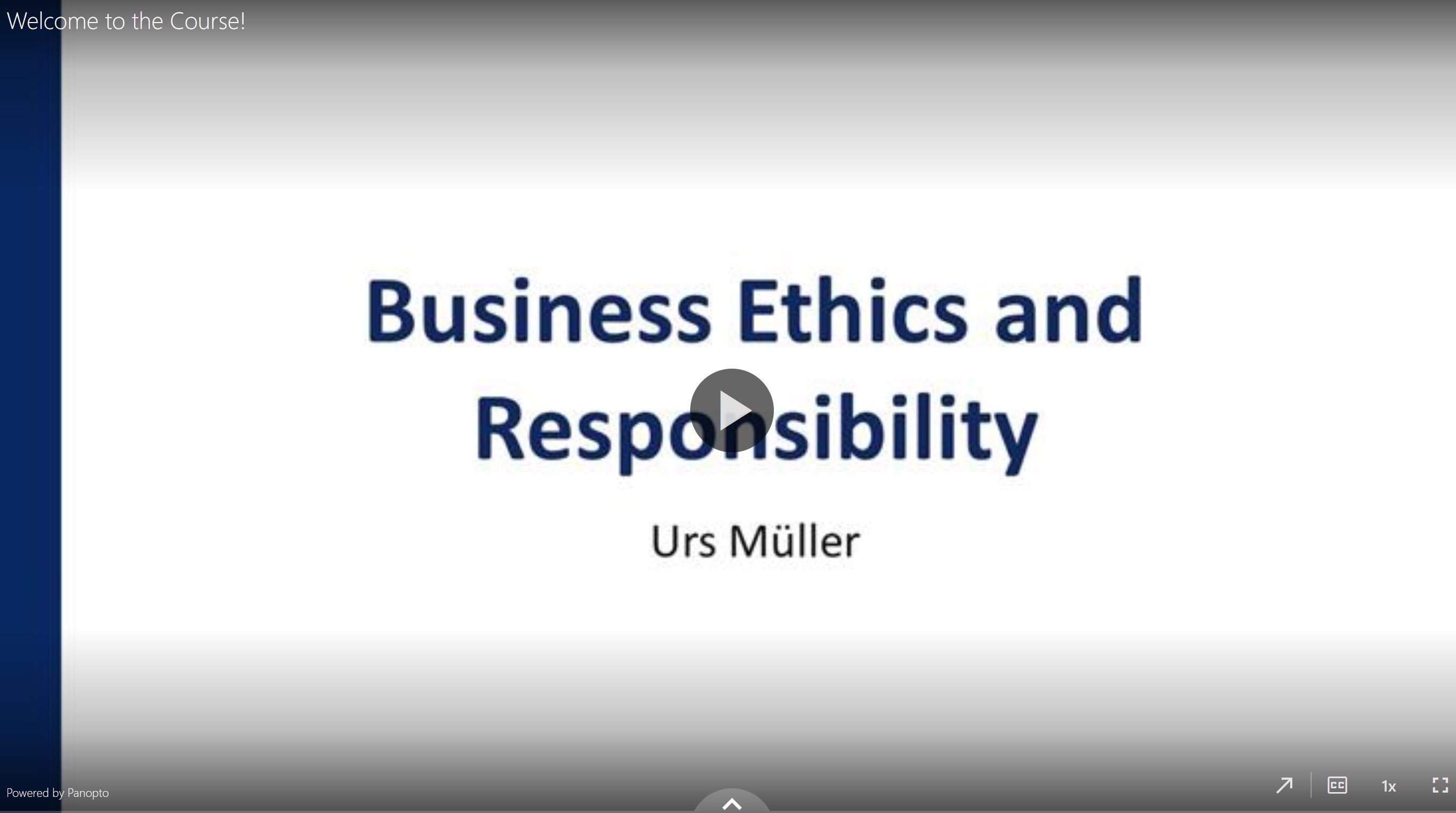 Ethics and Responsibility Course Intro